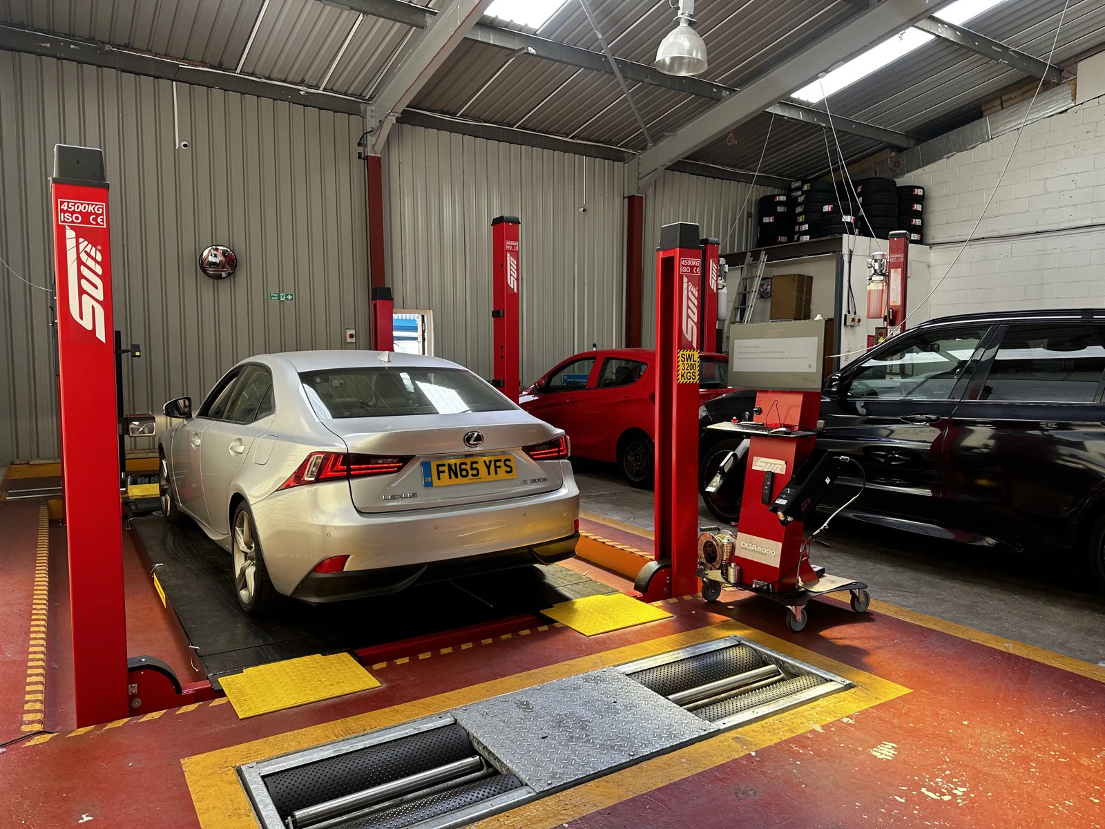 Wheel alignment bay at Surbiton Auto Services